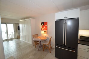 Fridge, microwave, oven, stovetop - OCEAN FRONT CONDO. ENJOY YOUR MORNING COFFEE SITTING ON YOUR PRIVATE BALCONIES WATCHING THE SUNRISE. (Rehoboth Beach)