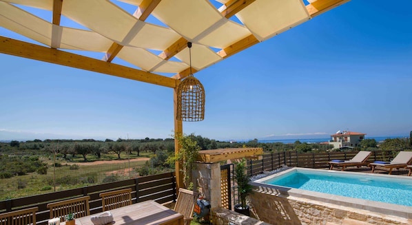 Exclusive Villa, 4 Bedrooms, Private Pool | 4 bedrooms, desk, laptop workspace, iron/ironing board - EcoHome Villa (Chania)