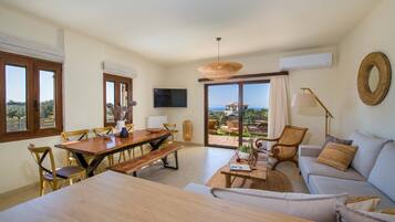 Exclusive Villa, 4 Bedrooms, Private Pool | Living area | 50-inch Smart TV with satellite channels, TV, offices