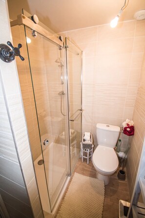 Dusche, Haartrockner, Handtücher