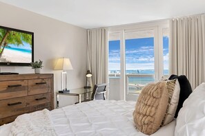 1 bedroom, desk, iron/ironing board, travel crib