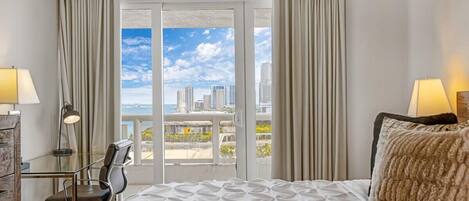 1 bedroom, desk, iron/ironing board, travel cot