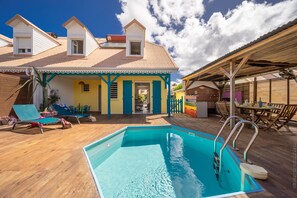 Outdoor pool - Magnificent family villa with swimming pool! Separate office, ideal for telecommuting. (Le Vauclin)