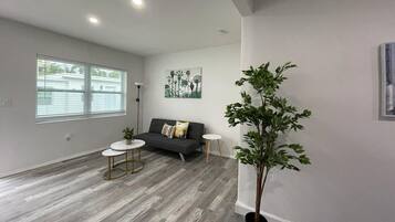 Traditional Apartment | Living area | 40-inch Smart TV with digital channels, Netflix, streaming services