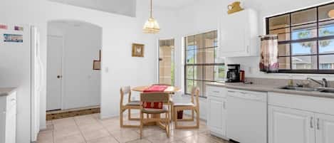 Fridge, microwave, dishwasher, toaster