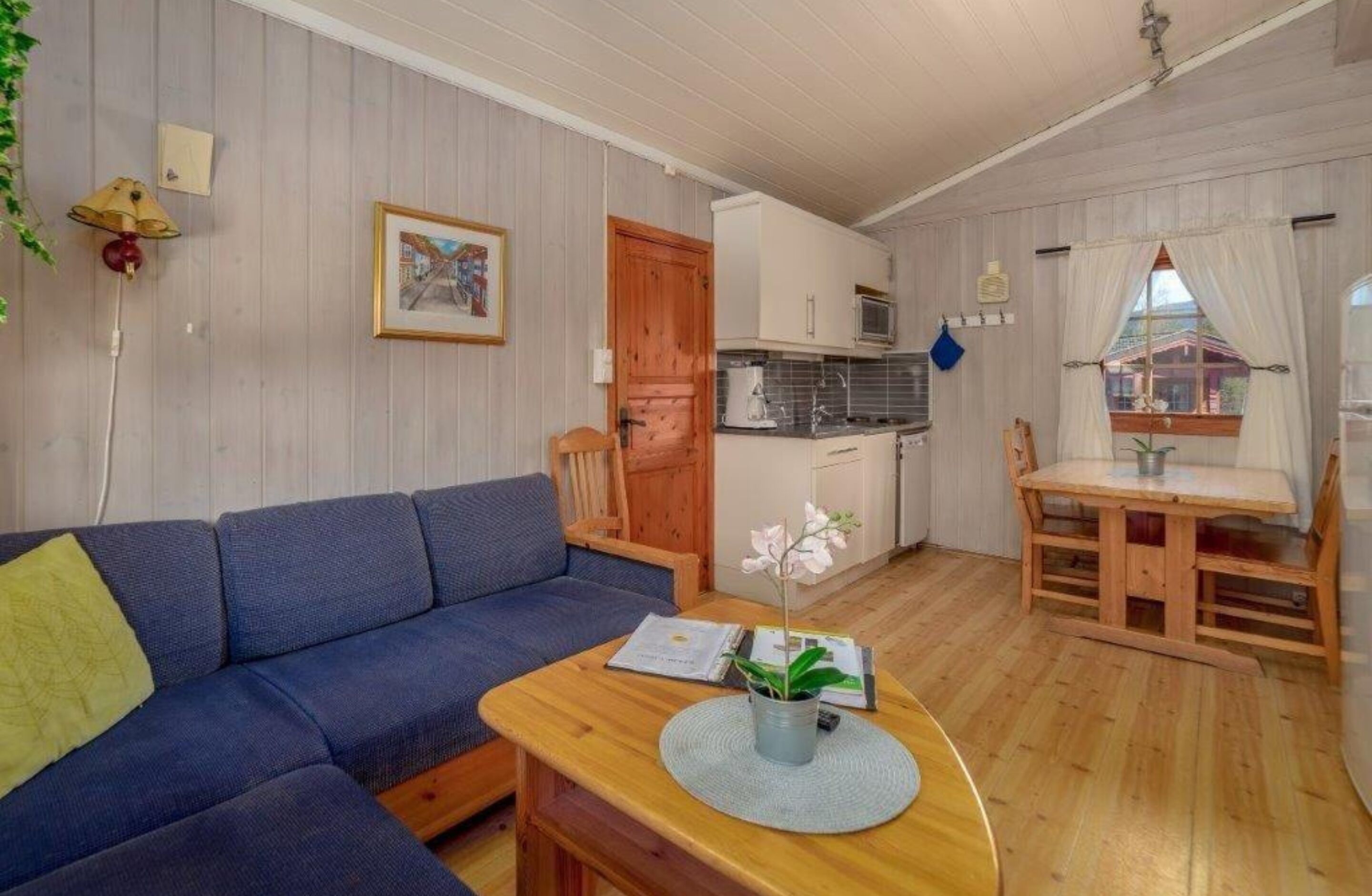 Deluxe Cabin | Private kitchen | Fridge, microwave, stovetop, coffee/tea maker