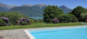 Outdoor pool - Charming apartment with swimming pool, tennis court (Colico Piano)