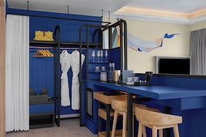 Minibar, in-room safe, desk, alarm clocks