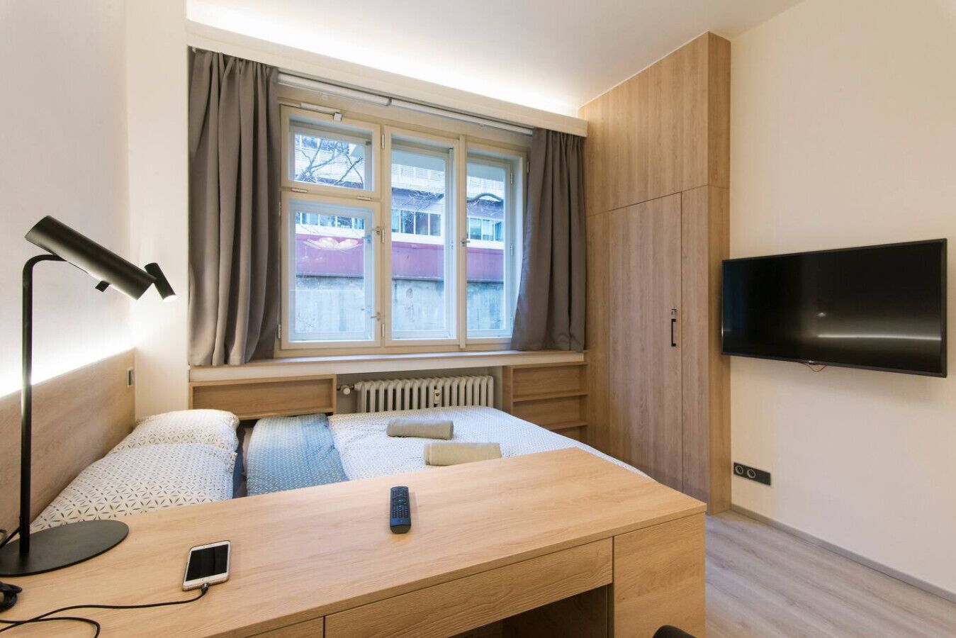 Desk, iron/ironing board, free WiFi, bed sheets