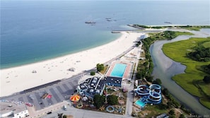 Sun-loungers, beach towels