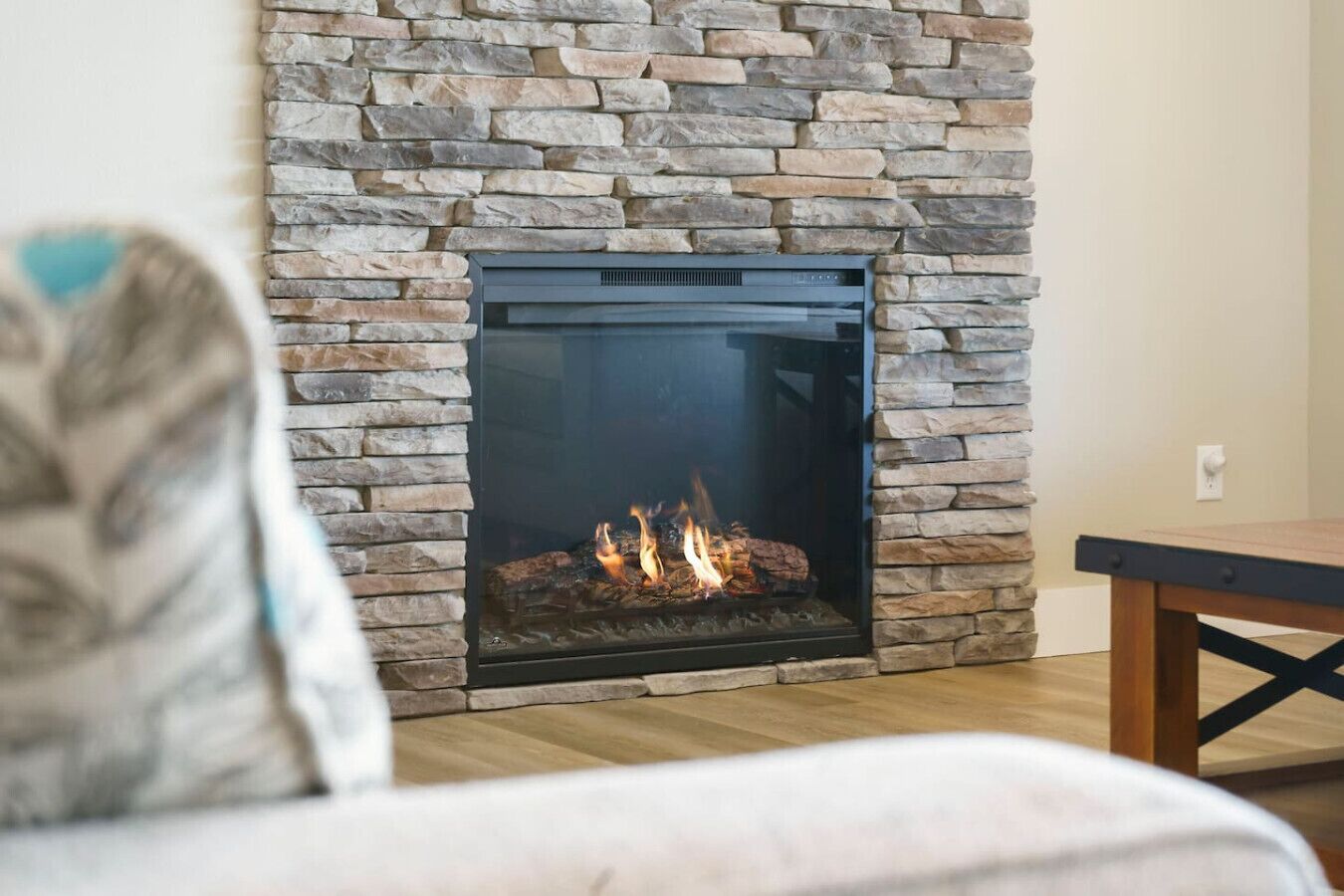 Electric Fireplace that you can adjust and change colors.