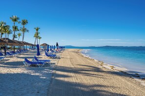 Private beach nearby, beach umbrellas, beach towels, scuba diving
