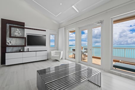 Luxury Villa, 3 Bedrooms, Ocean View | Living area | 44-inch flat-screen TV with cable channels, Netflix, streaming services