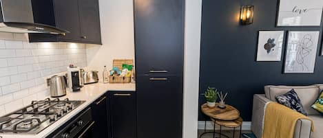 Kühlschrank, Mikrowelle, Ofen, Herdplatte