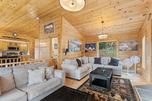 Smart TV, fireplace, video games, foosball