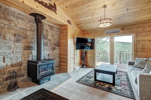 Smart TV, fireplace, video games, foosball