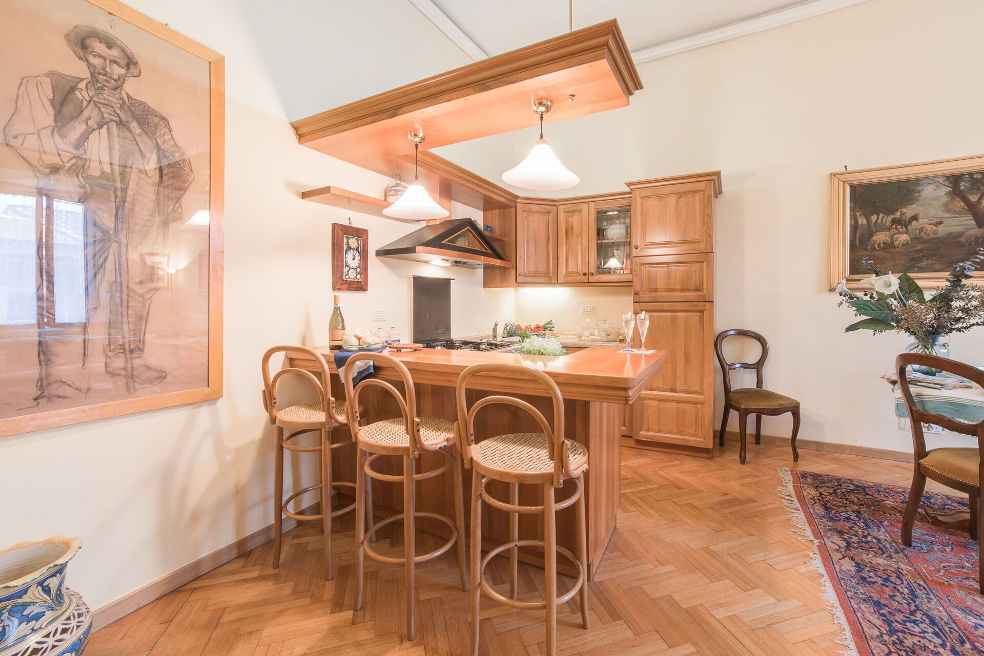 Macchina per tè/caffè, frigorifero, forno, piano cottura