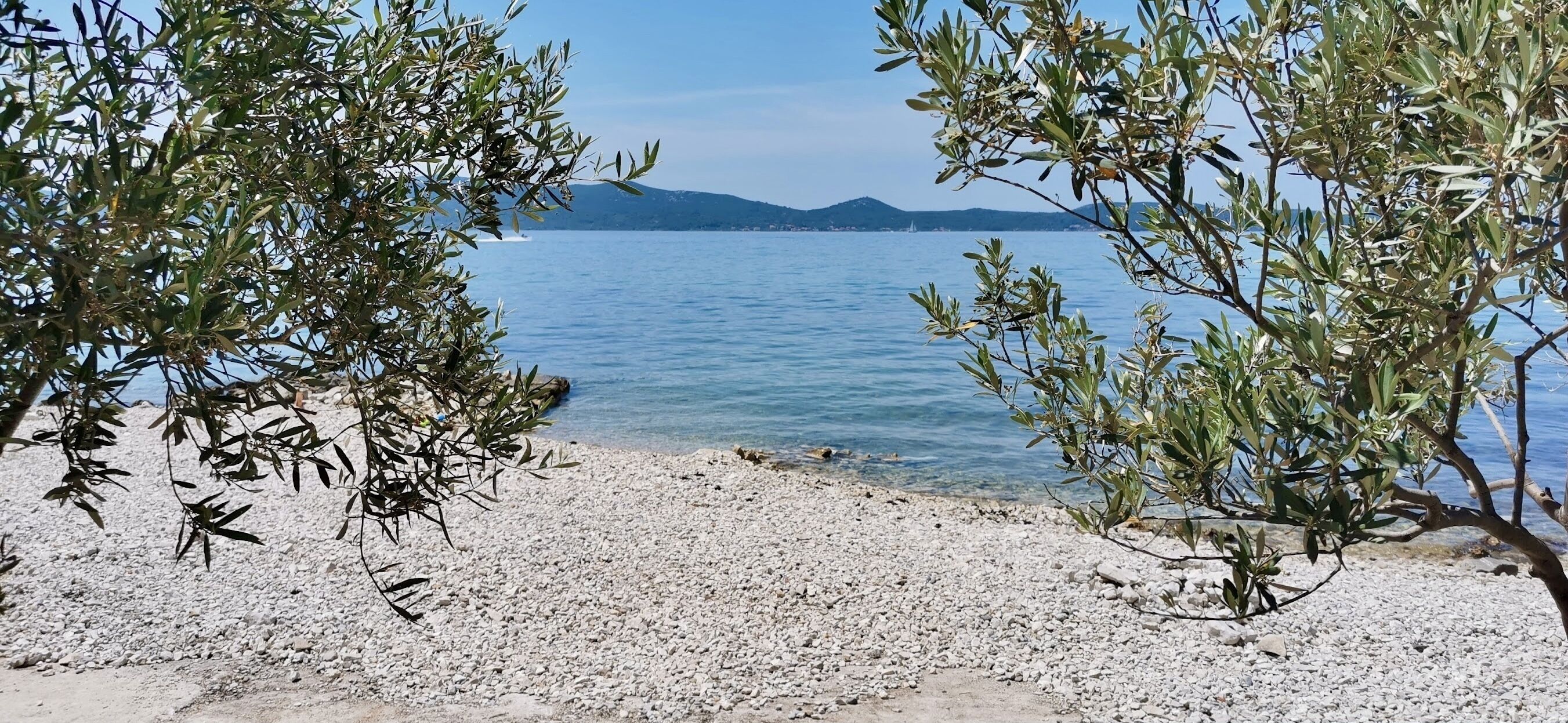 On the beach, sun loungers