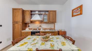 Fridge, oven, stovetop, cookware/dishes/utensils