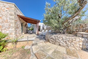 Terrace/patio - Villa Elena with Sea View, Wi-Fi, and Air Conditioning (Marina di Pescoluse)