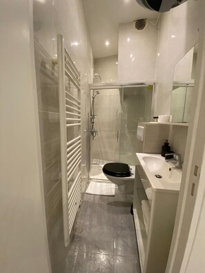 Dusche, Haartrockner, Handtücher