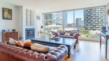 电视、壁炉、立体声音响、办公室