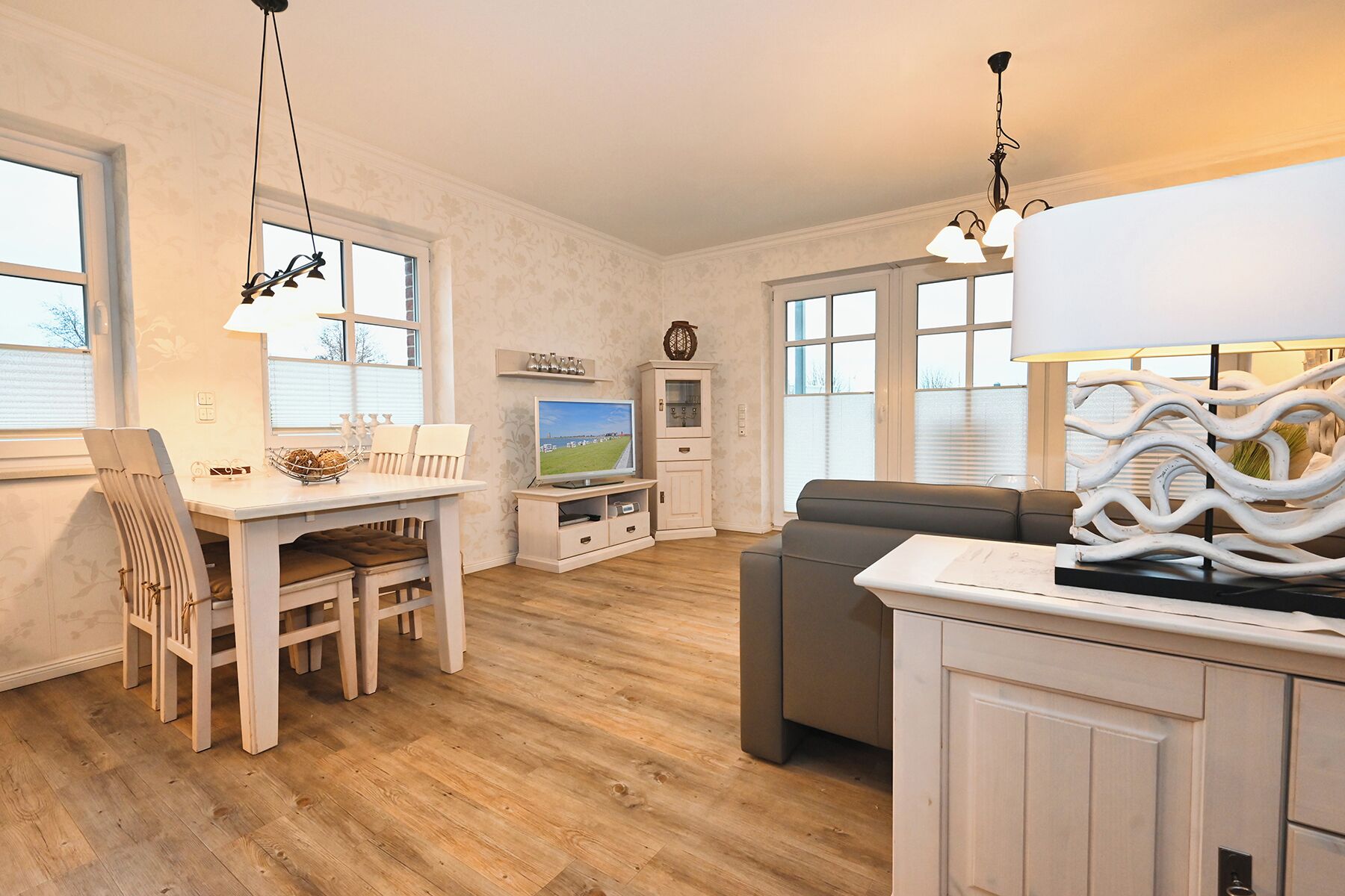 TV, DVD player, stereo