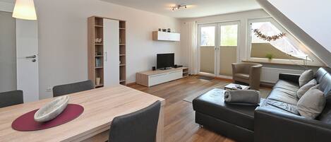 TV, DVD player, books