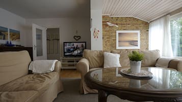 TV, DVD player, books