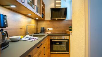 Kühlschrank, Mikrowelle, Herdplatte, Geschirrspüler