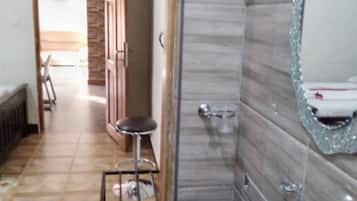 Shower, towels, soap