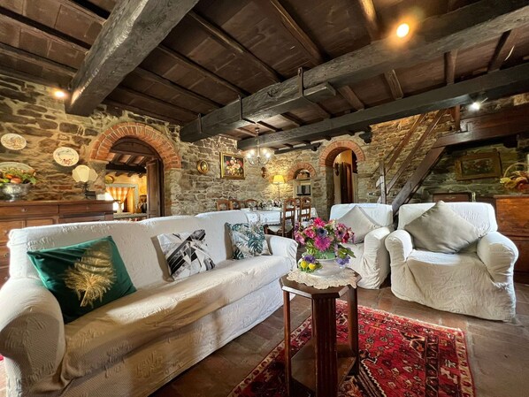 TV, fireplace - Villa in Sant'angiolo with 5 bedrooms sleeps 12 (Sant'angiolo)