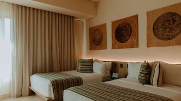 Habitació amb dos llits individuals estàndard | Roba de llit d'alta qualitat, cobrellits i minibar