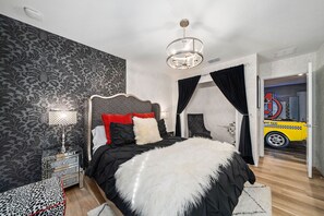 9 bedrooms, desk, iron/ironing board, travel crib