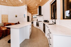 Fridge, microwave, dishwasher, coffee/tea maker