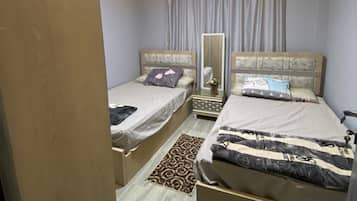 2 bedrooms, internet, bed sheets