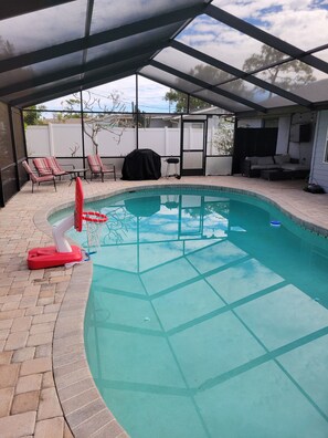 Outdoor pool, a heated pool