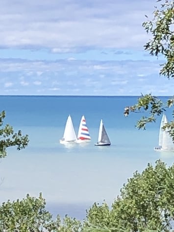 Image of Charming, beach house close to town on  dune with fabulous view of Lake Michigan