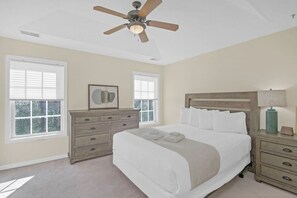 2 bedrooms, desk, iron/ironing board, travel cot