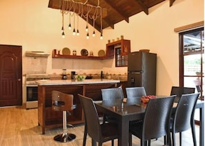 Fridge, cookware/dishes/utensils