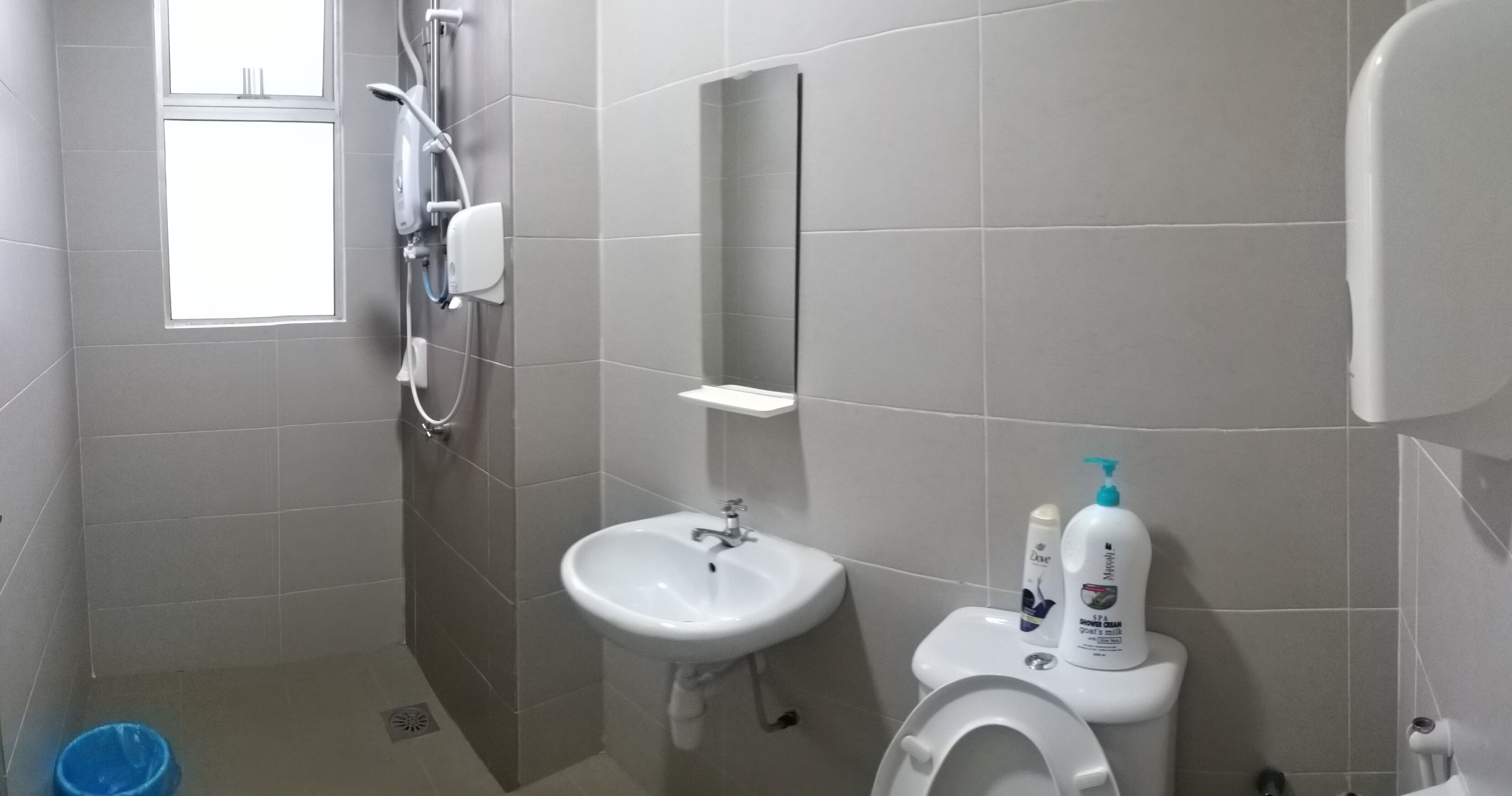 Ducha, secador de pelo, bidet, toallas