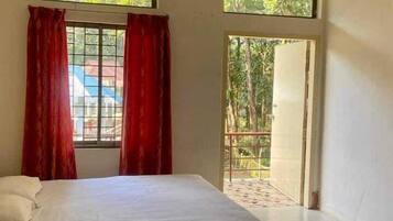 1 bedroom, down comforters, memory foam beds, individually decorated