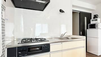 Executive Apartment, 2 Bedrooms, Non Smoking, City View | Private kitchen | Fridge, microwave, stovetop, toaster