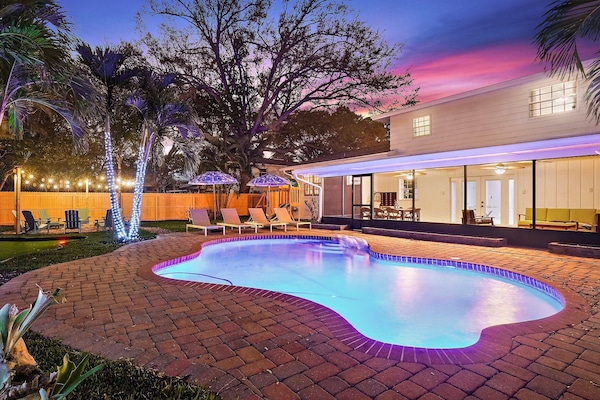 Piscine extérieure, piscine chauffée