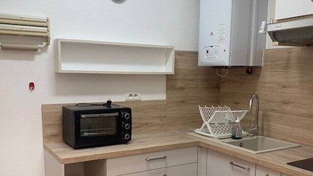 Microwave, oven, toaster, blender - Cozy Studio F1 with Terrace, Parking, and WiFi - Sleeps 2, South Facing, Near Town and Spa (Amélie-les-Bains-Palalda)