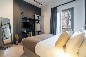 Minibar, in-room safe, desk, laptop workspace - Play Psyri, a member of Brown Hotels (Athens)