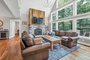 Fireplace, video games, ping pong