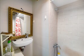 Regadera, amenidades de baño gratuitas, secadora de cabello, toallas 
