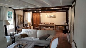 TV, fireplace, DVD player, table football