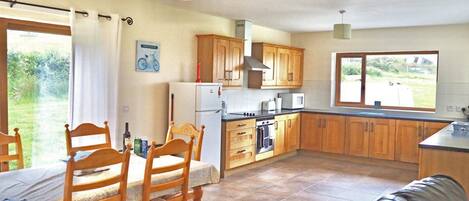 Fridge, microwave, oven, toaster